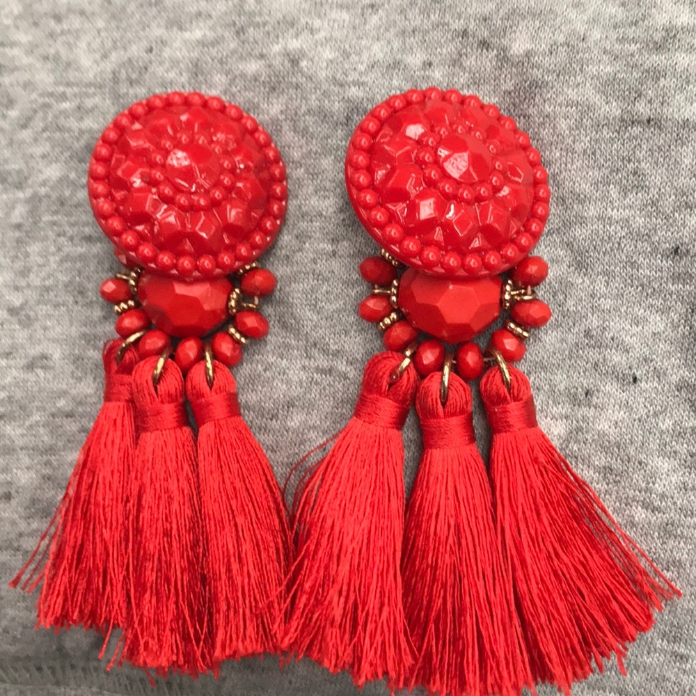 Red tassel Earrings
